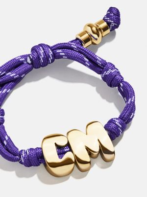 Knotty Initial Custom Bracelet - Purple Double Letters