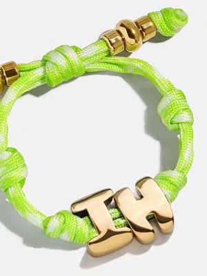 Knotty Initial Custom Bracelet - Lime Green Double Letters