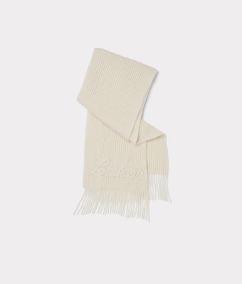 Script Knitted Scarf :: Cream