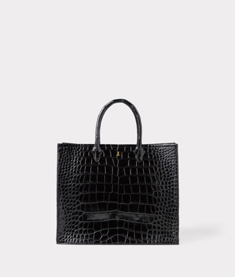 Large Alice Exotic Book Tote :: Black