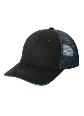 Port Authority Double Mesh Snapback Sandwich Bill Cap