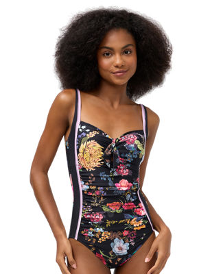 Johnny Was Women's Baccara Tie Ruched One Piece Swimsuit