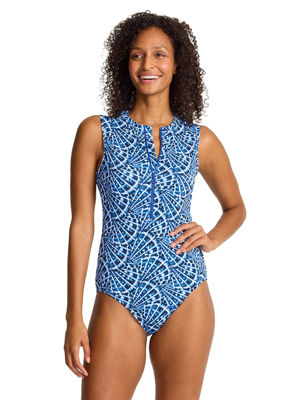 Tommy Bahama Women's Island Cays Shell Cove High Neck One Piece Swimsuit