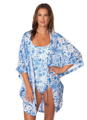 Jantzen Women's Fresh Fusion Madison Handkerchief Kimono Cover Up