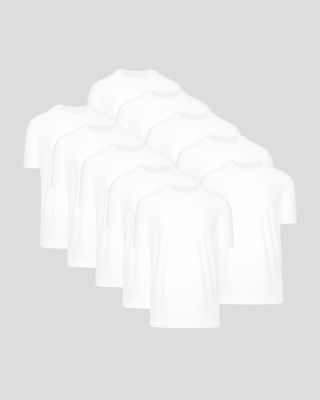 All White Active Crew 10-Pack