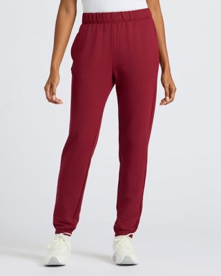 Womens Dark Maroon Relaxed Joggers
