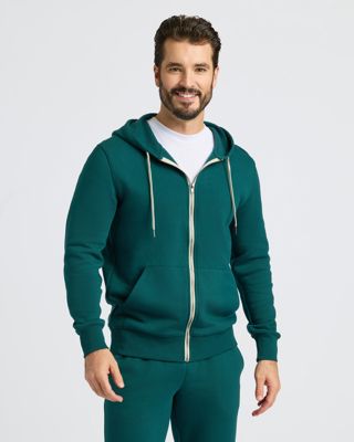 Deep Emerald Fleece French Terry Zip Hoodie