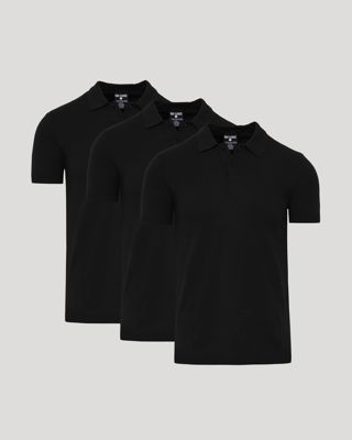 All Black Dressy Polo 3-Pack