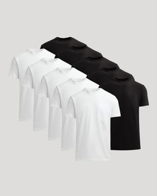 Black & White Heavyweight Pocket Crew 10-Pack