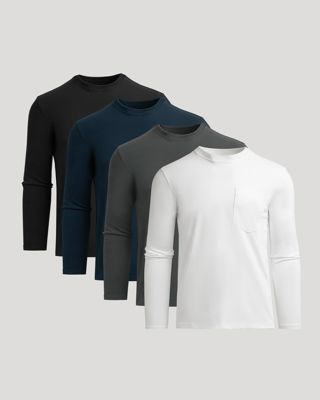 Staple Heavyweight Long Sleeve Pocket Crew 4-Pack