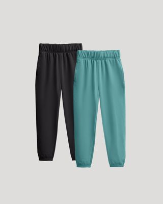 Girls Black & Stormcloud Relaxed Joggers 2-Pack
