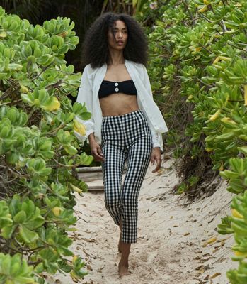 Lula Crop Pant -- Noir Marjorie Gingham