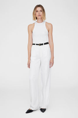 Carrie Pant - White Linen Blend