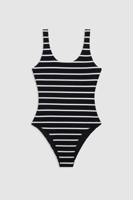 Jace One Piece - Black And White Stripe