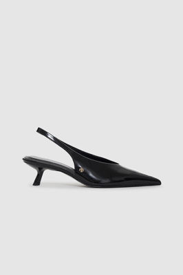 Hilda Slingback Pumps - Black Patent
