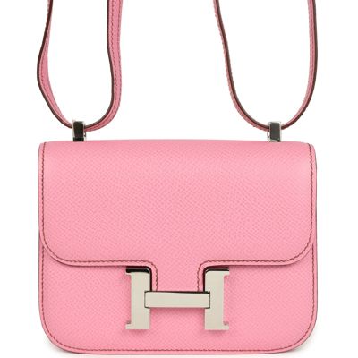 Pre-Owned Hermes Micro Constance 14 Bubblegum Epsom Palladium Hardware