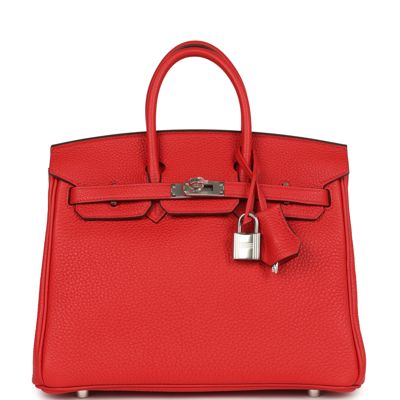 Hermes Birkin 25 Rouge Radieux Togo Palladium Hardware