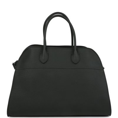 The Row Soft Margaux 15 Bag Dark Pine Calfskin Silver Hardware