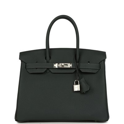 Hermes Birkin 30 Vert Fonce Togo Palladium Hardware