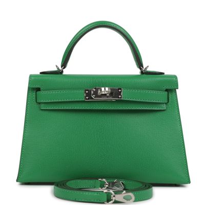 Hermes Kelly Sellier 20 Bambou Chevre Chamkila Palladium Hardware