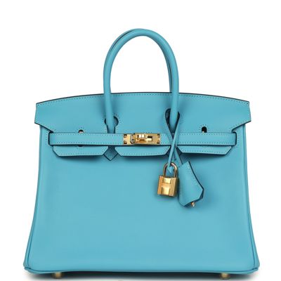 Hermes Birkin 25 Bleu Du Nord Swift Gold Hardware
