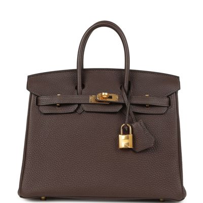 Hermes Birkin 25 Chocolat Togo Gold Hardware