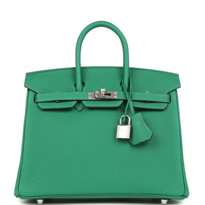 Hermes Birkin 25 Vert Vertigo Togo Palladium Hardware