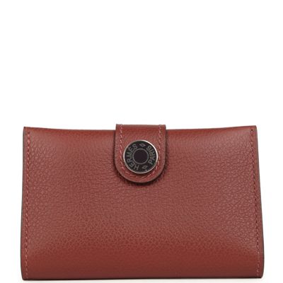 Hermes R.m.s Card Holder Rouge H Evercolor Lacquered Palladium Hardware