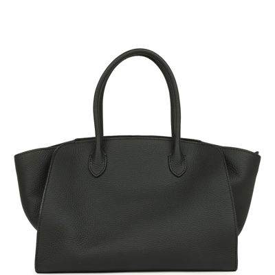 The Row Marlo 12 Tote Bag Black Calfskin Silver Hardware