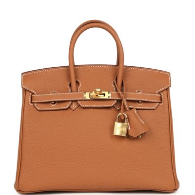 Pre-Owned Hermes Birkin 25 Gold Togo Gold Hardware