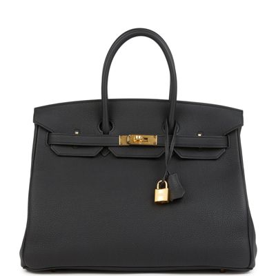Hermes Birkin 35 Black Togo Gold Hardware