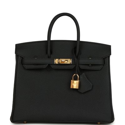 Hermes Birkin 25 Black Togo Gold Hardware