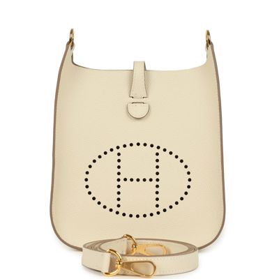 Hermes Evelyne Sellier TPM Craie Epsom Gold Hardware