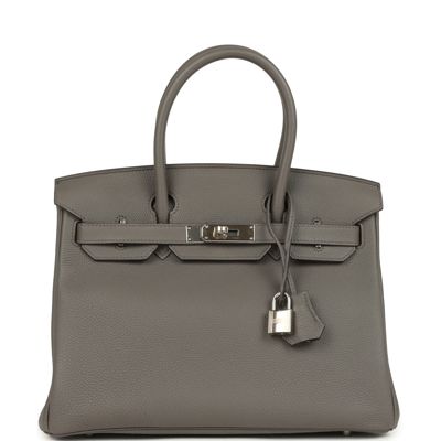 Hermes Birkin 30 Etain Togo Palladium Hardware