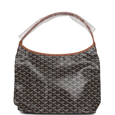 Goyard Goyardine Black And Brown Boheme PM Hobo Bag Palladium Hardware