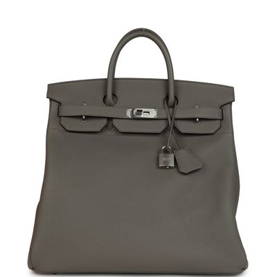 Pre-Owned Hermes Hac Birkin 40 Etain Togo Palladium Hardware