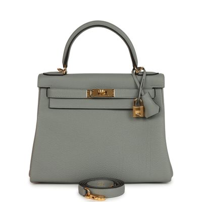 Hermes Kelly Retourne 28 Gris Mouette Togo Gold Hardware