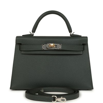 Hermes Kelly Sellier 20 Vert Mangrove Epsom Electrum Hardware