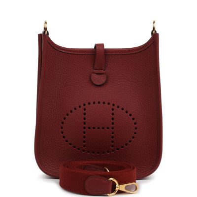 Hermes Evelyne TPM Rouge H Clemence Gold Hardware