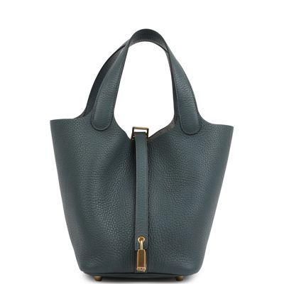 Hermes Picotin Lock 18 Bleu Orage Clemence Gold Hardware