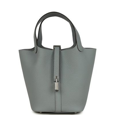 Hermes Picotin Lock 18 Gris Pantin Clemence Palladium Hardware