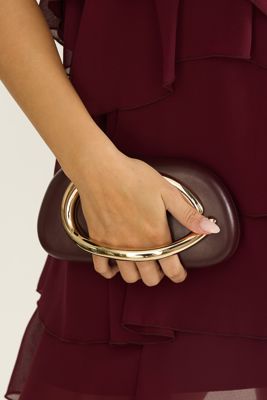 Amarita Gold Handle Clutch Wine