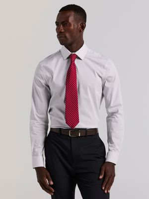 Slim Fit Dot Stripe Dress Shirt
