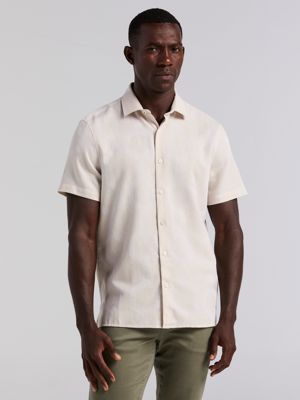 Cotton Linen Geo Jacquard Shirt