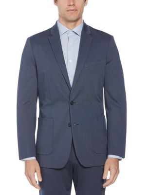 Slim Fit Microgrid Knit Suit Jacket