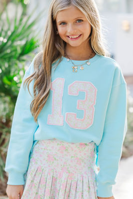 Girls: Love Story Blue Floral Patchwork 13 Sweatshirt