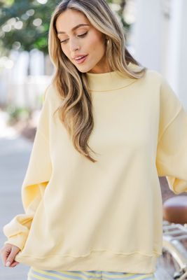 Chasing Sunshine Yellow Mock Neck Sweatshirt