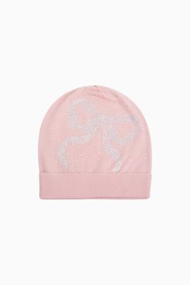 Yzabelle Rhinestone Bow Beanie