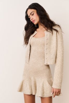 Ferra Sequin Stretch Knit Cardigan