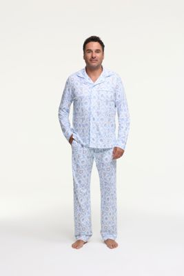 Loveshackfancy X Roller Rabbit Mens Starry Nights Lattice Long Sleeve Pajamas